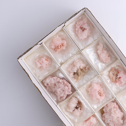 Searles Lake Pink Halite Flat of 13 - Expert Wholesale and Supplier of Wholesale Crystals & Bulk Gemstones, ["Flats","Halite","Pink Halite","United States"]
