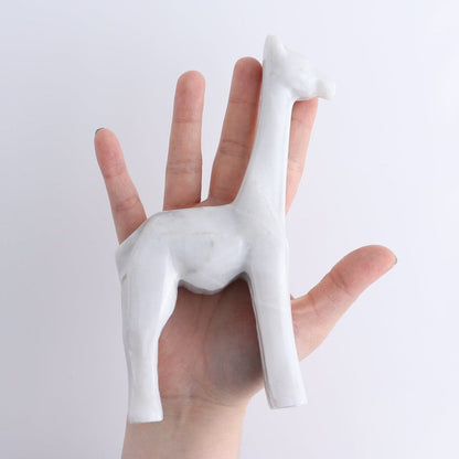 One White Marble Giraffe Statue