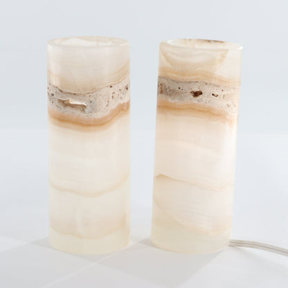 One Honey Polish Onyx Lamp Pair Blind