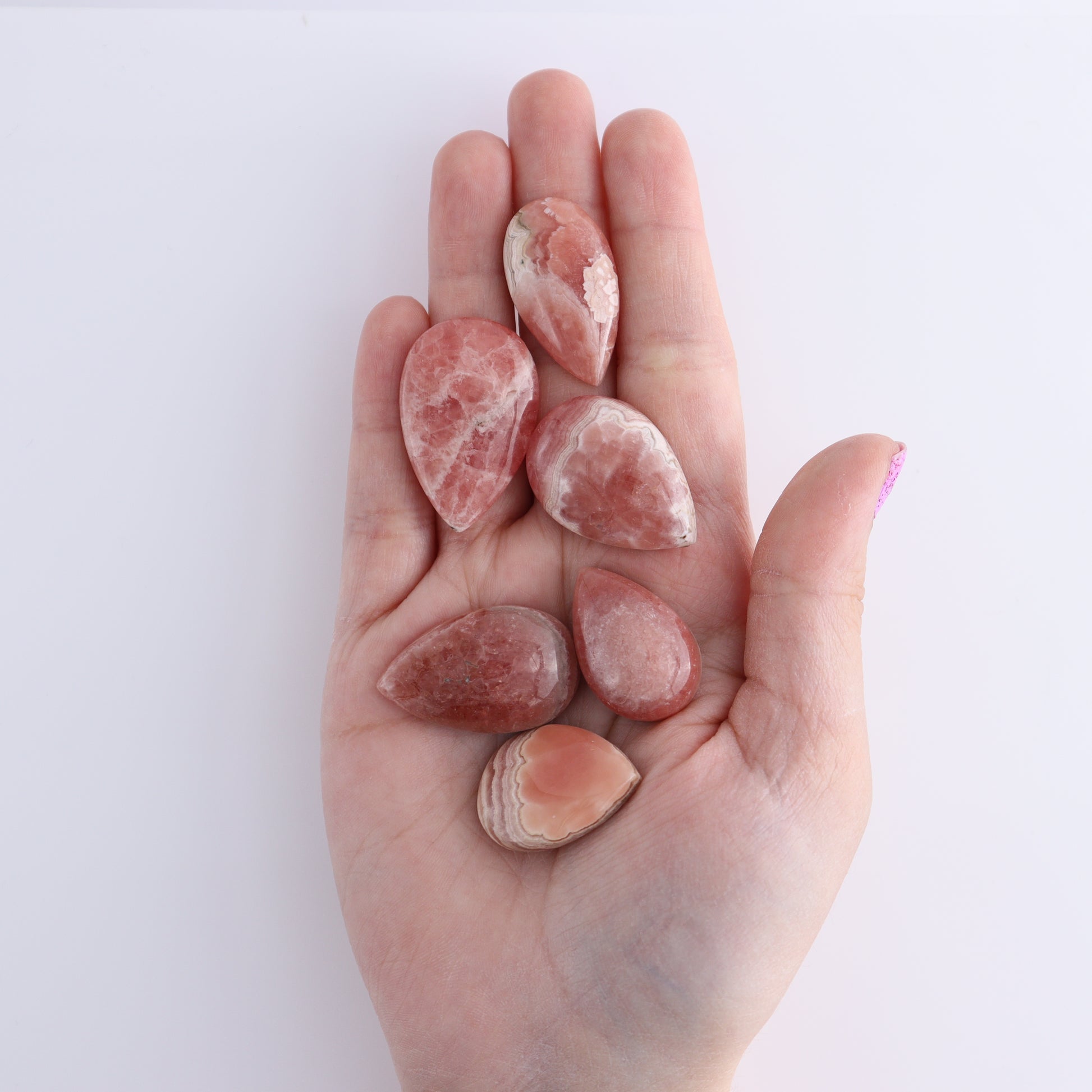 Rhodochrosite Cabs Set of 8 - Expert Wholesale and Supplier of Wholesale Crystals & Bulk Gemstones, ["Argentina","Cabs","Rhodochrosite"]