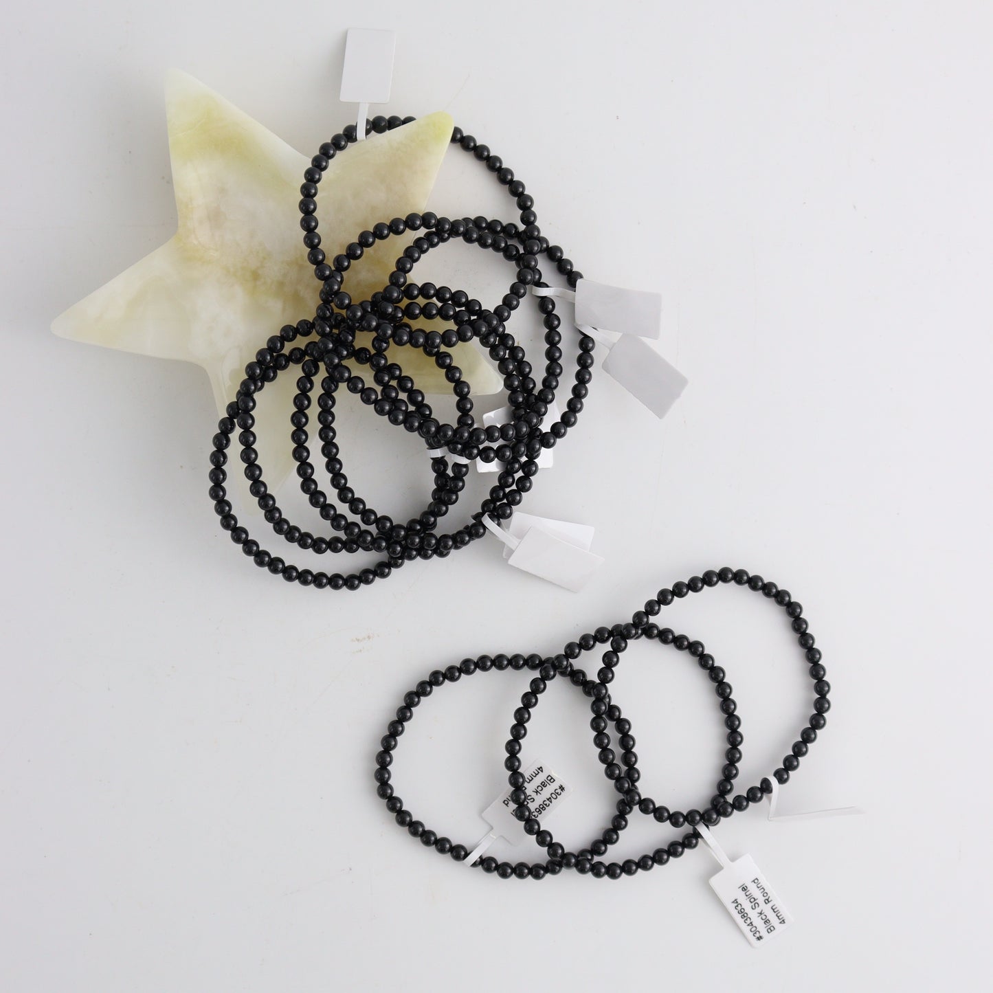 Black Spinel Bracelet 4mm Set of 10 - Mi Esperanza Minerals