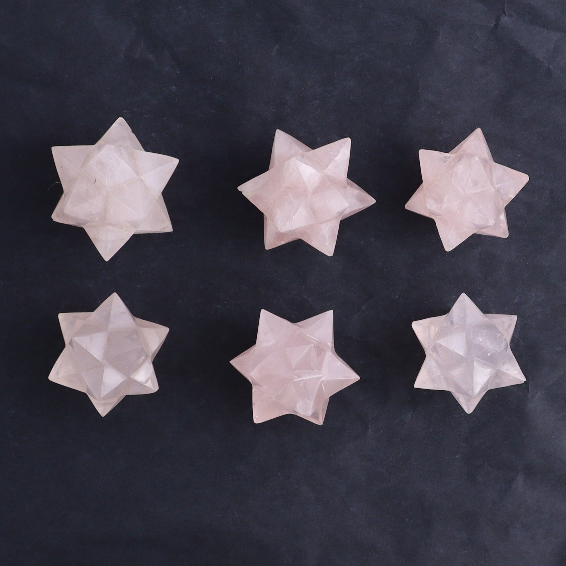 Rose Quartz Stars Set of 17 - Expert Wholesale and Supplier of Wholesale Crystals & Bulk Gemstones, ["Quartz","Rose Quartz","stars"]