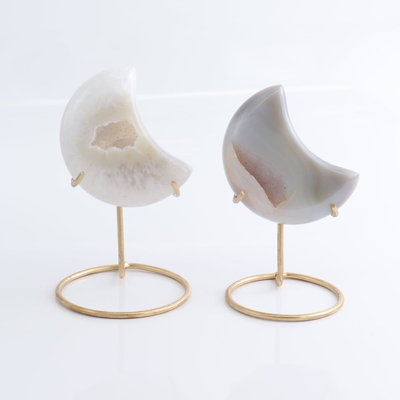 Agate Moons with Stand Set of 5