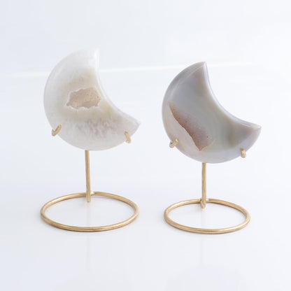 Agate Moons with Stand Set of 5
