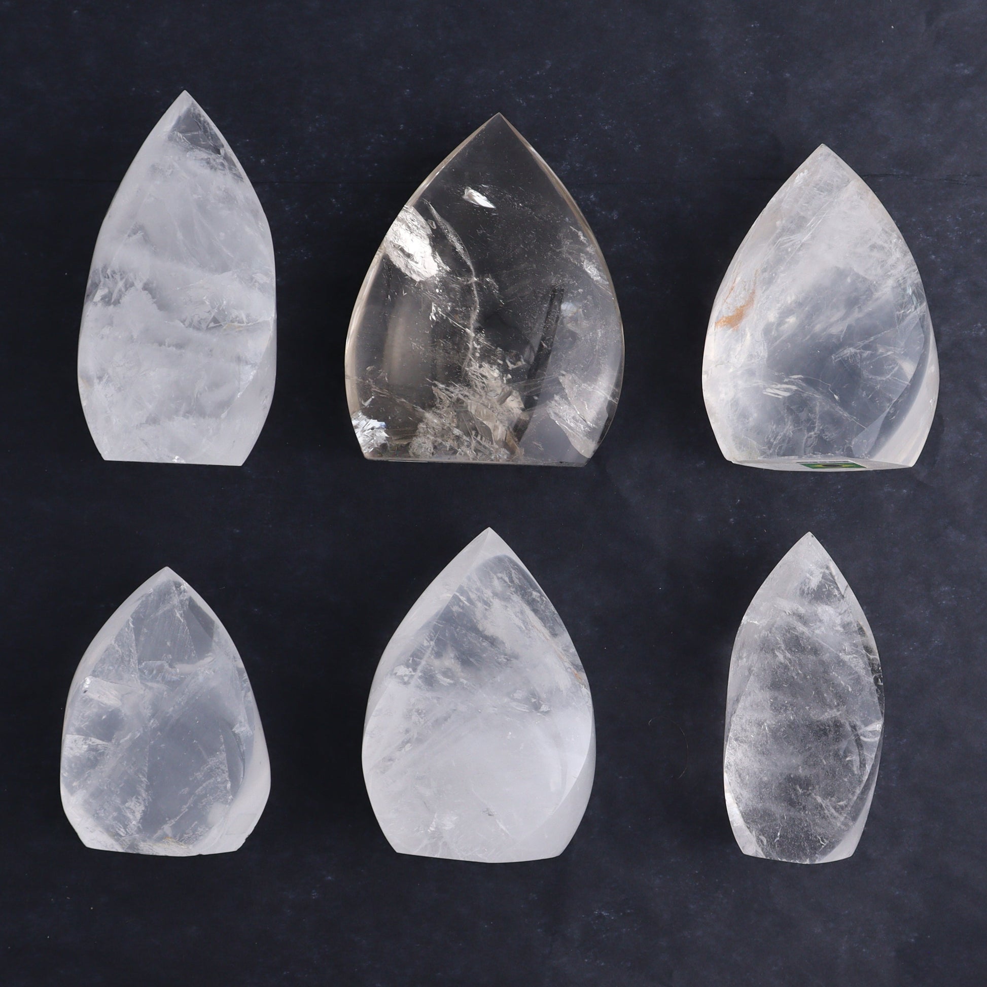 Imperfect Clear Quartz Flames Set of 6 - Expert Wholesale and Supplier of Wholesale Crystals & Bulk Gemstones, ["Brazil","Clear Quartz","flames","Quartz"]