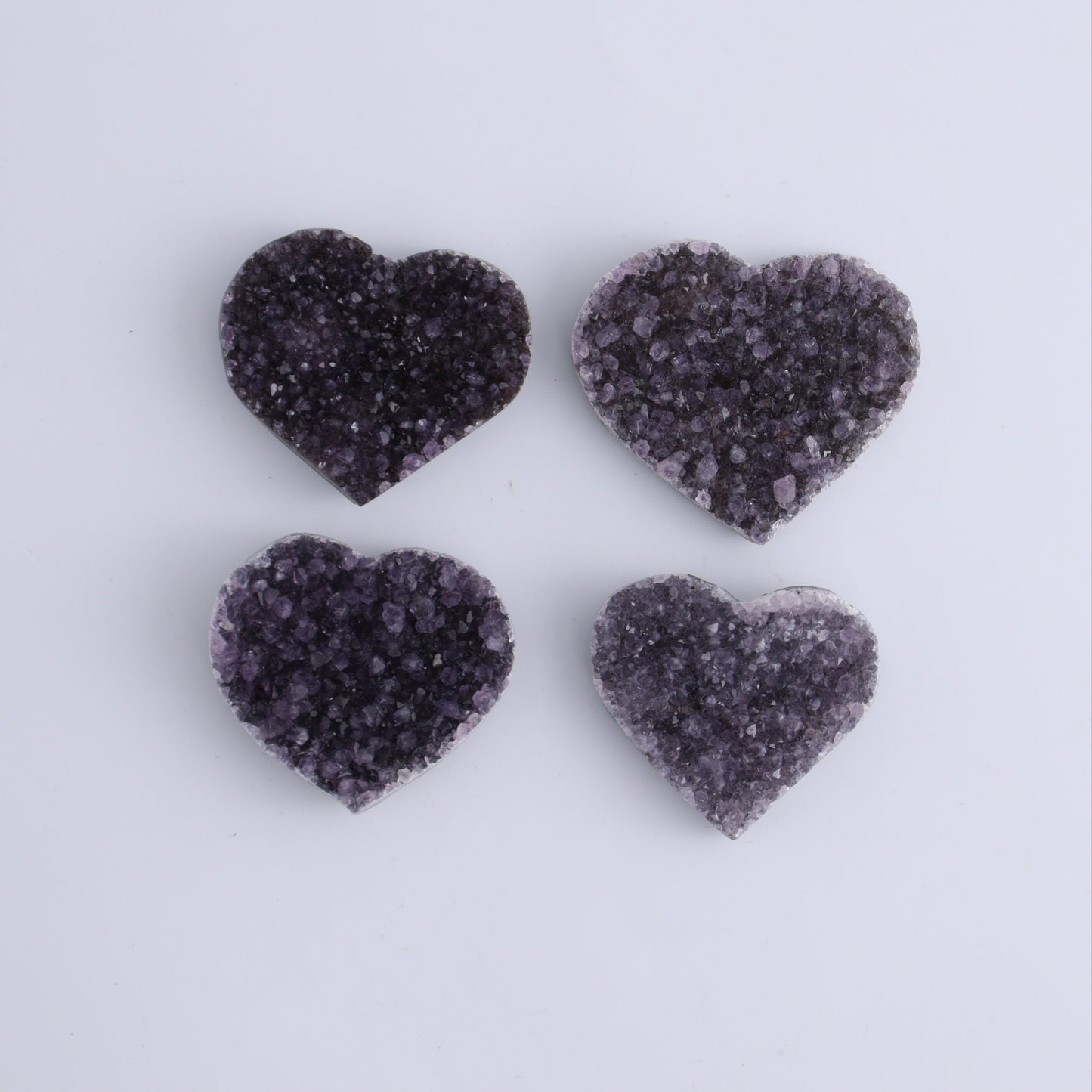 Amethyst Hearts Set of 8 - Expert Wholesale and Supplier of Wholesale Crystals & Bulk Gemstones, ["Amethyst","Hearts","Uruguay"]