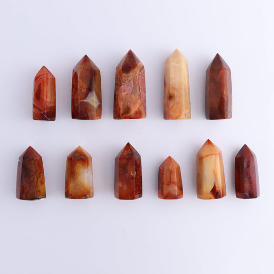 Carnelian Towers Set of 11 - Expert Wholesale and Supplier of Wholesale Crystals & Bulk Gemstones, ["carnelian","Madagascar","Towers"]