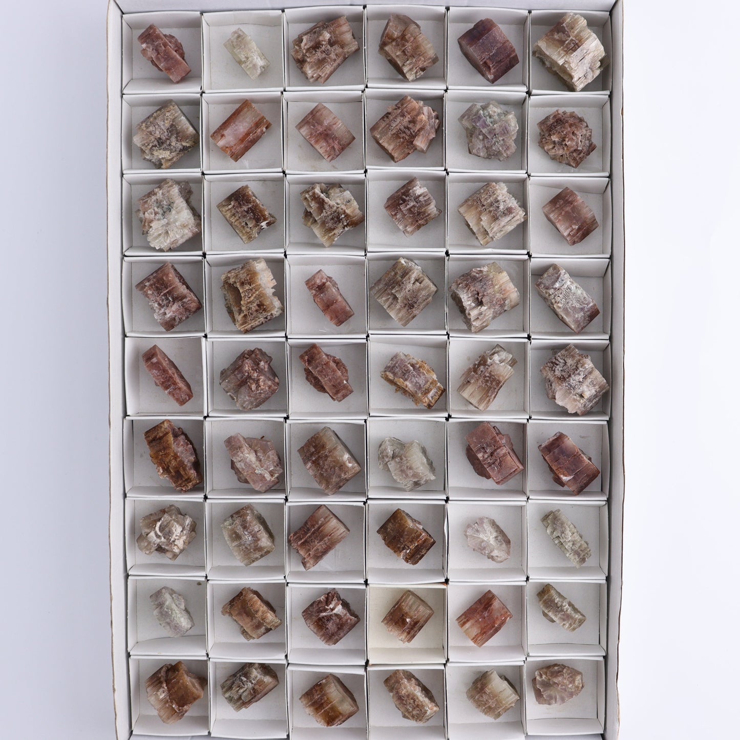 Purple Aragonite Set of 54 - Expert Wholesale and Supplier of Wholesale Crystals & Bulk Gemstones, ["aragonite","Purple Aragonite","Spain"]