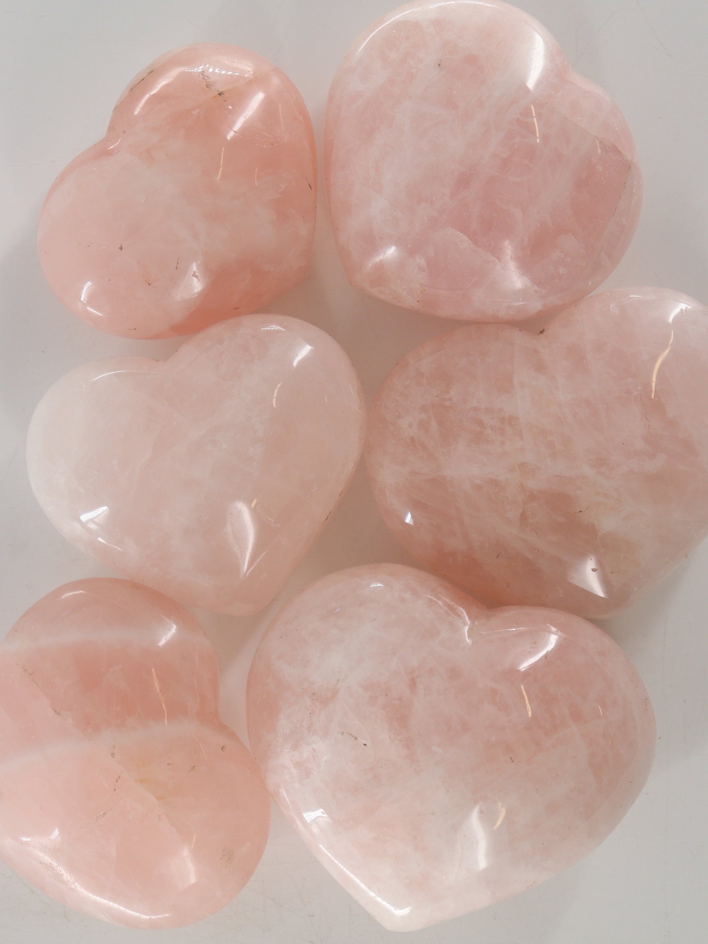 Rose Quartz Hearts Set of 6