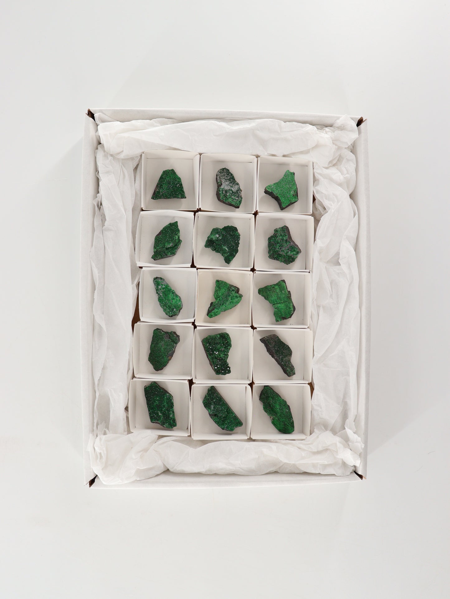 Uvarorite Garnet Set of 15 - Expert Wholesale and Supplier of Wholesale Crystals & Bulk Gemstones, []