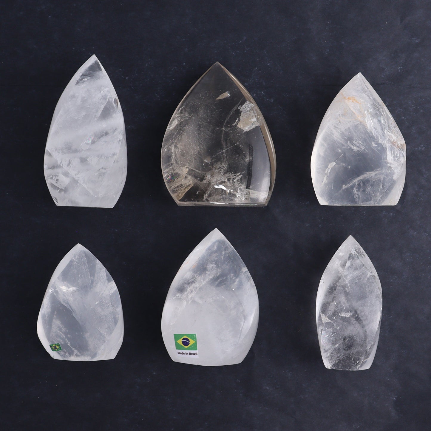 Imperfect Clear Quartz Flames Set of 6 - Expert Wholesale and Supplier of Wholesale Crystals & Bulk Gemstones, ["Brazil","Clear Quartz","flames","Quartz"]