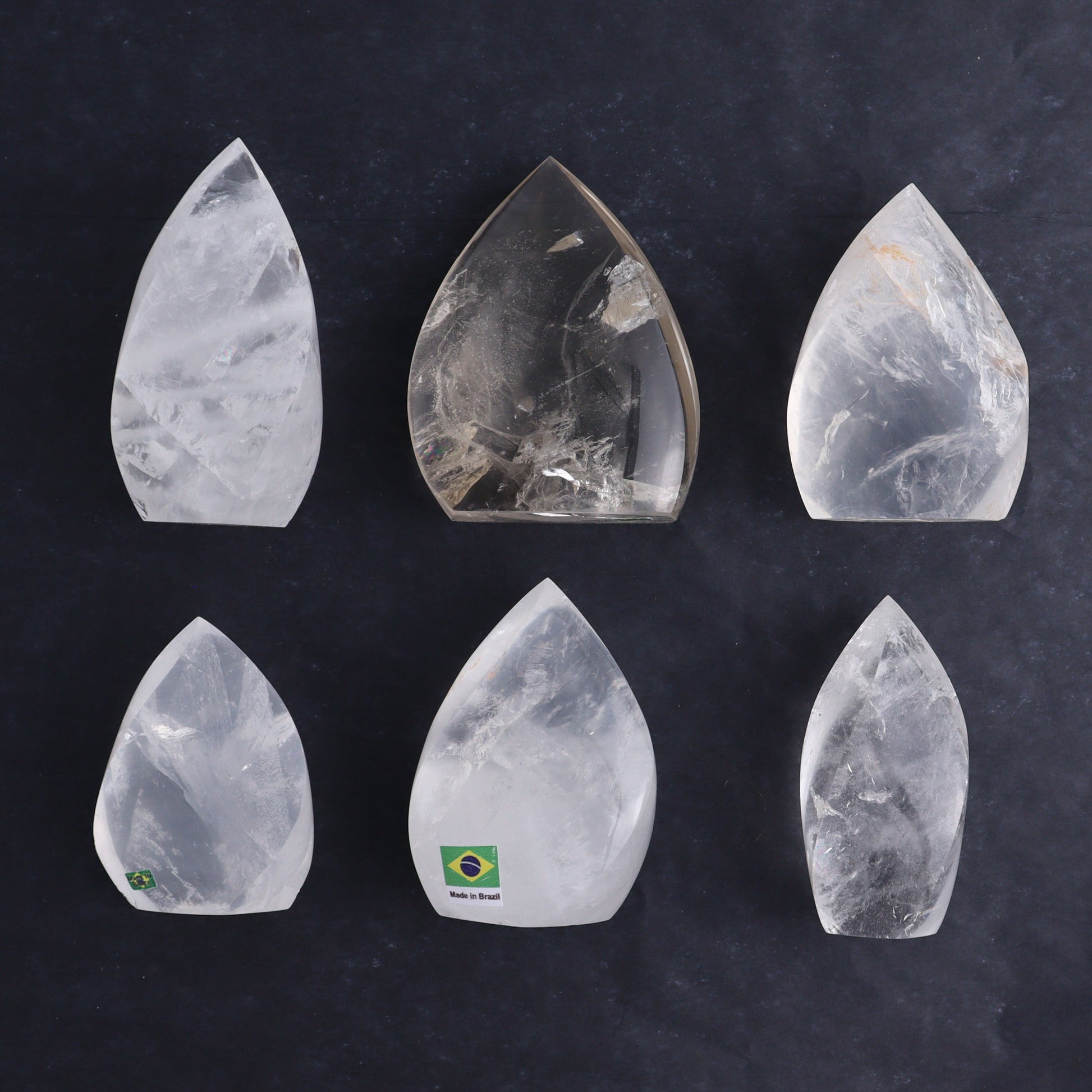 Imperfect Clear Quartz Flames Set of 6 - Expert Wholesale and Supplier of Wholesale Crystals & Bulk Gemstones, ["Brazil","Clear Quartz","flames","Quartz"]
