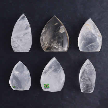 Imperfect Clear Quartz Flames Set of 6 - Expert Wholesale and Supplier of Wholesale Crystals & Bulk Gemstones, ["Brazil","Clear Quartz","flames","Quartz"]