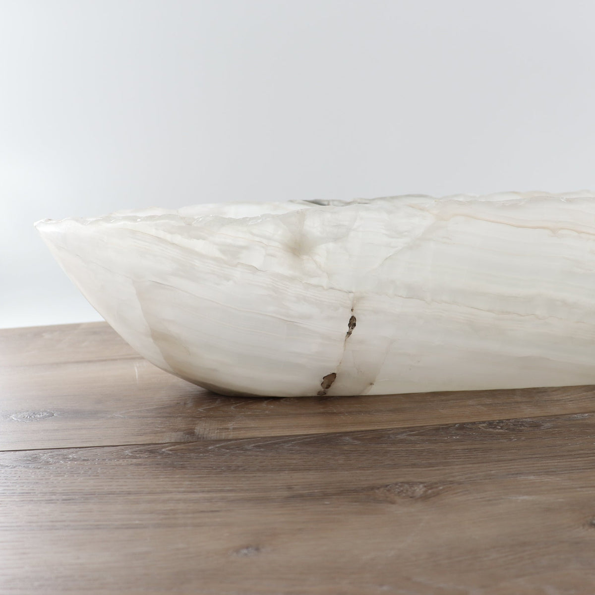 Mexican Onyx/Calcite Canoe Bowl 27"