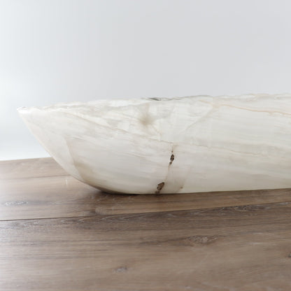 Mexican Onyx/Calcite Canoe Bowl 27"