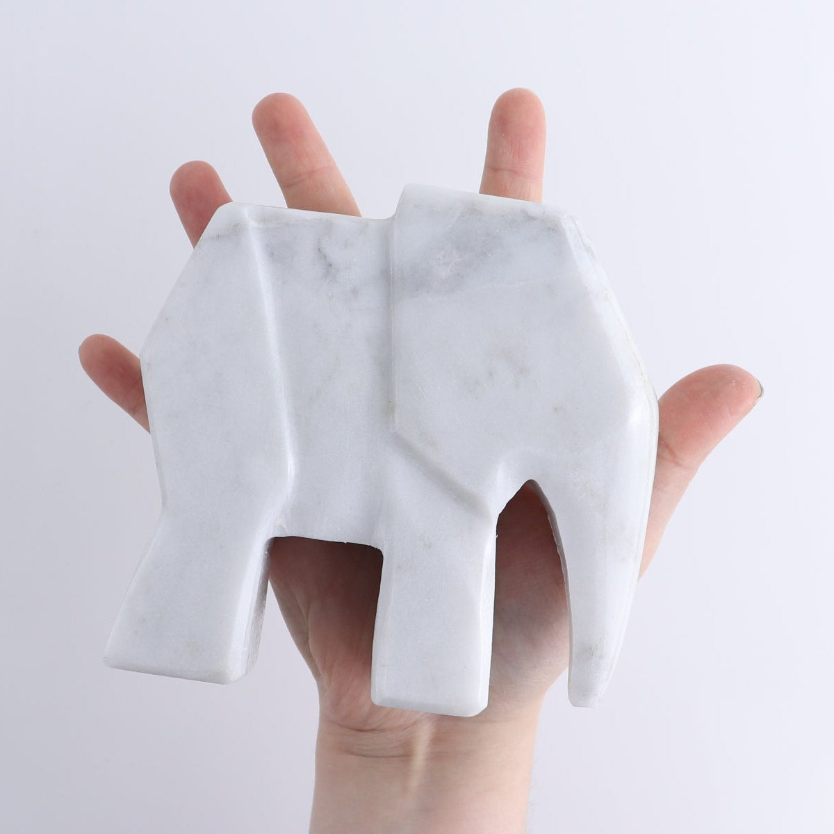 One White Marble Elephant Statue