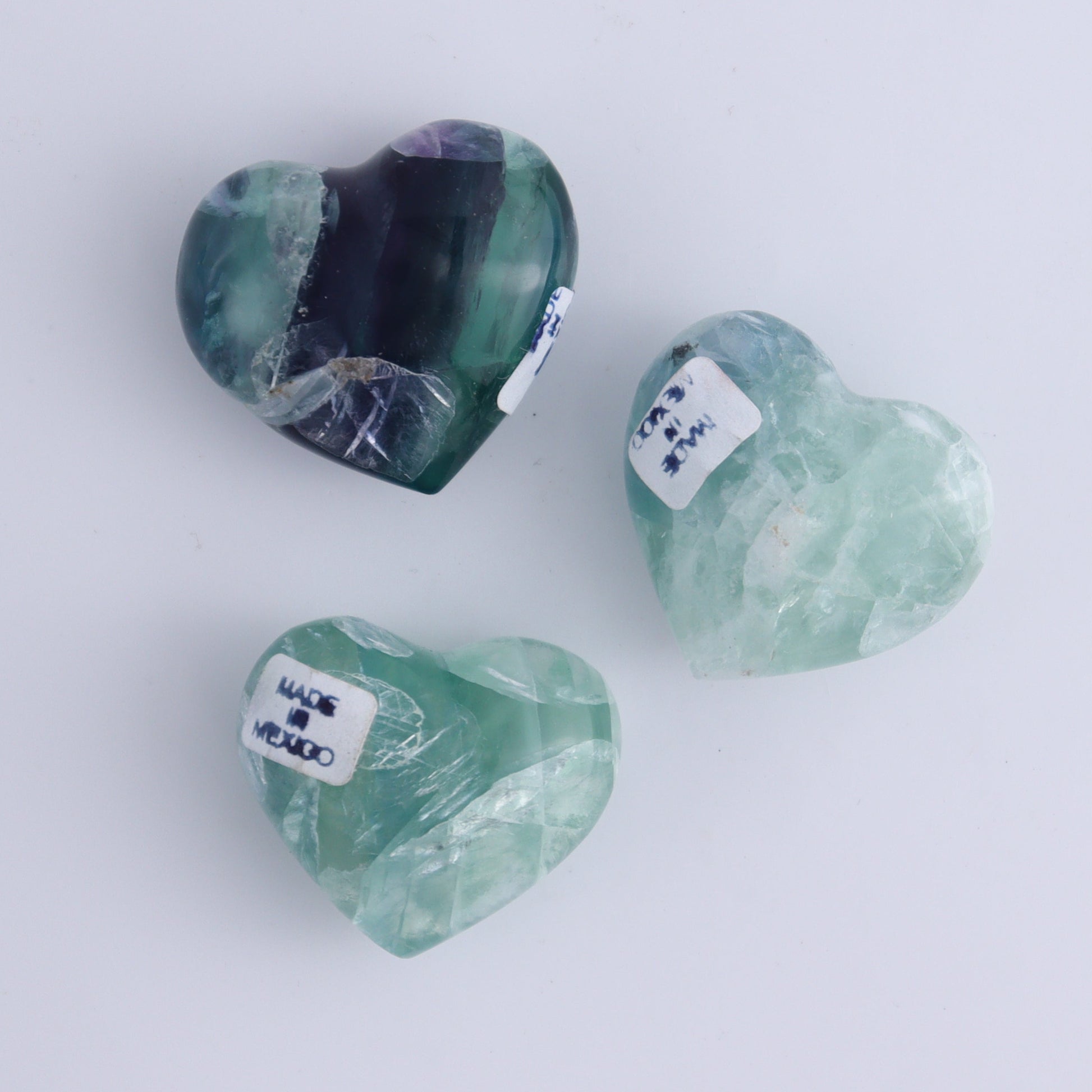 Fluorite Hearts Set of 7 - Expert Wholesale and Supplier of Wholesale Crystals & Bulk Gemstones, ["Fluorite","Hearts","Mexico"]