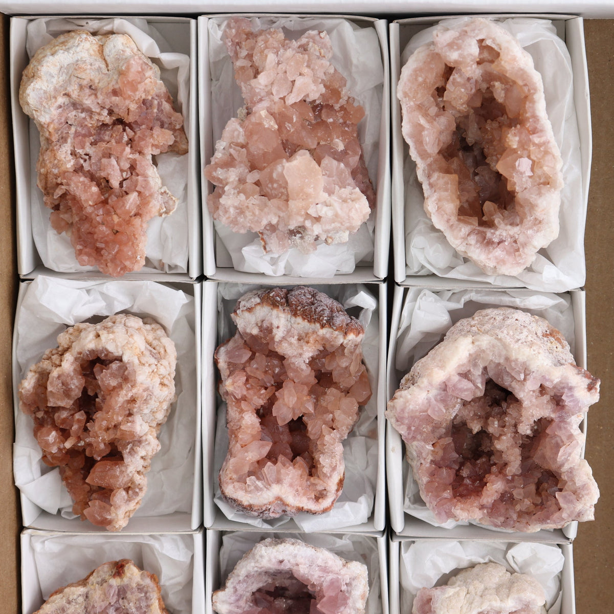 Pink Amethyst Geodes Set of 9