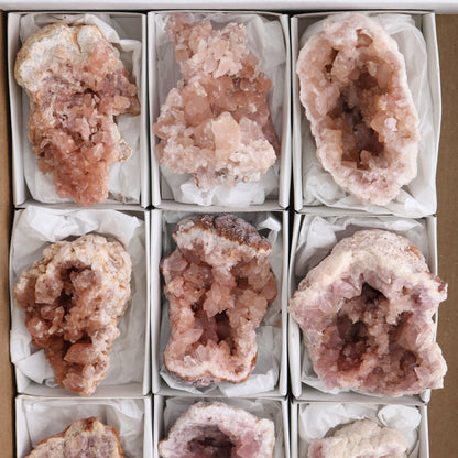 Pink Amethyst Geodes Set of 9
