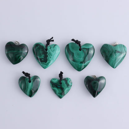 Malachite Heart Pendants Set of 7 - Expert Wholesale and Supplier of Wholesale Crystals & Bulk Gemstones, ["Malachite","Pendants"]