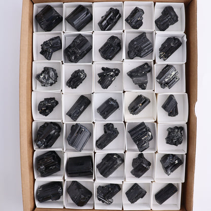 Black Tourmaline Roughs Set of 35 - Expert Wholesale and Supplier of Wholesale Crystals & Bulk Gemstones, ["Black Tourmaline","Madagascar","Rough","Tourmaline"]