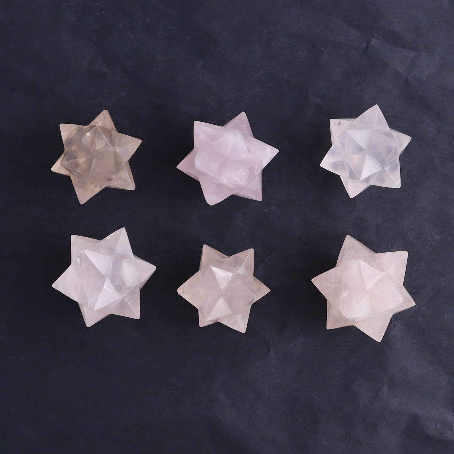 Rose Quartz Stars Set of 17 - Expert Wholesale and Supplier of Wholesale Crystals & Bulk Gemstones, ["Quartz","Rose Quartz","stars"]