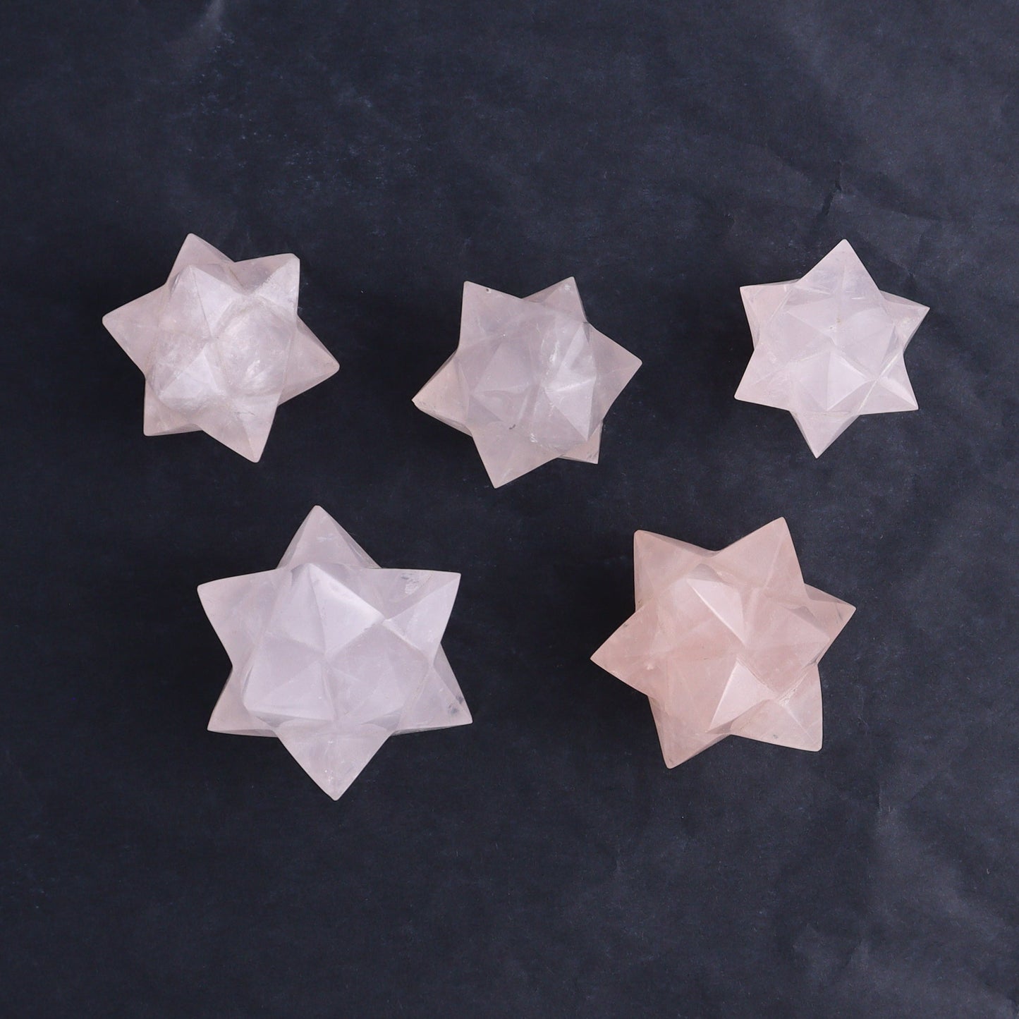 Rose Quartz Stars Set of 17 - Expert Wholesale and Supplier of Wholesale Crystals & Bulk Gemstones, ["Quartz","Rose Quartz","stars"]
