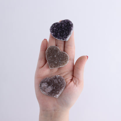 Amethyst Hearts Set of 8 - Expert Wholesale and Supplier of Wholesale Crystals & Bulk Gemstones, ["Amethyst","Hearts","Uruguay"]