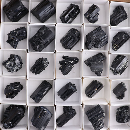 Black Tourmaline Roughs Set of 35 - Expert Wholesale and Supplier of Wholesale Crystals & Bulk Gemstones, ["Black Tourmaline","Madagascar","Rough","Tourmaline"]