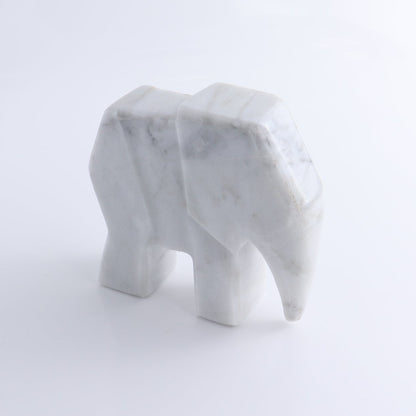 One White Marble Elephant Statue