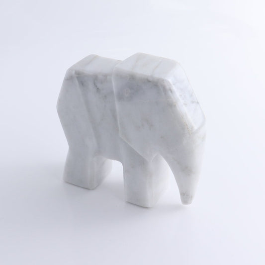 One White Marble Elephant Statue