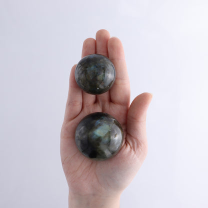 Labradorite Spheres Flat of 24 - Expert Wholesale and Supplier of Wholesale Crystals & Bulk Gemstones, ["Labradorite","Madagascar","Spheres"]