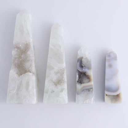 Agate Obelisk Set of 4 - Expert Wholesale and Supplier of Wholesale Crystals & Bulk Gemstones, ["Agate","Brazil","Obelisk"]