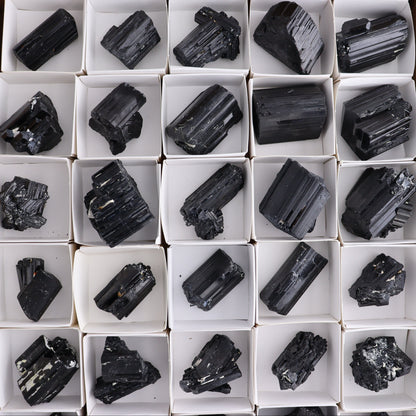 Black Tourmaline Roughs Set of 35 - Expert Wholesale and Supplier of Wholesale Crystals & Bulk Gemstones, ["Black Tourmaline","Madagascar","Rough","Tourmaline"]