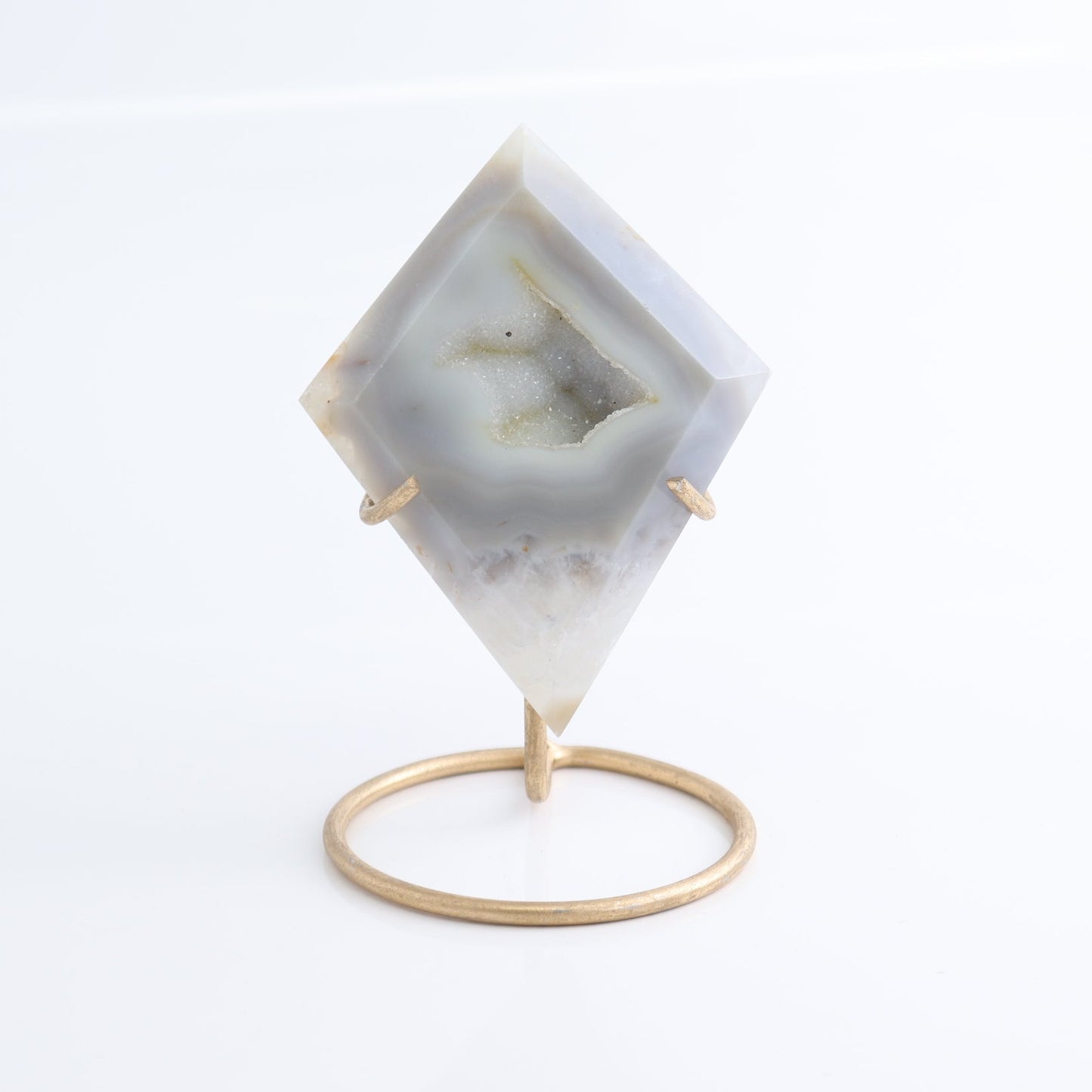 Agate Moons Set of 3 & 1 Diamond Shape with Stands