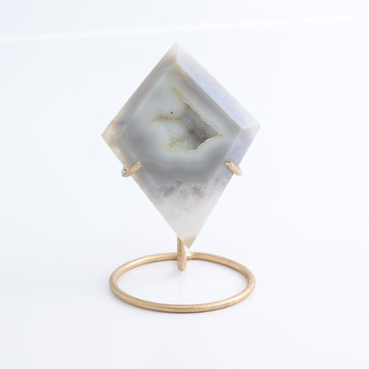 Agate Moons Set of 3 & 1 Diamond Shape with Stands
