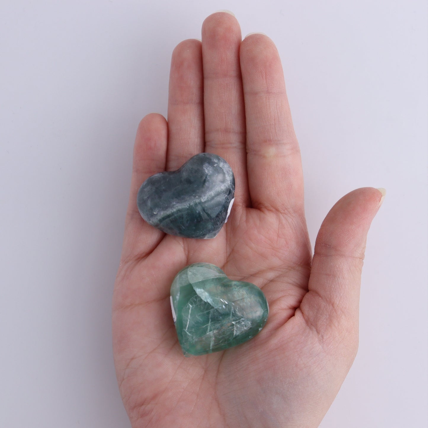 Fluorite Hearts Set of 7 - Expert Wholesale and Supplier of Wholesale Crystals & Bulk Gemstones, ["Fluorite","Hearts","Mexico"]