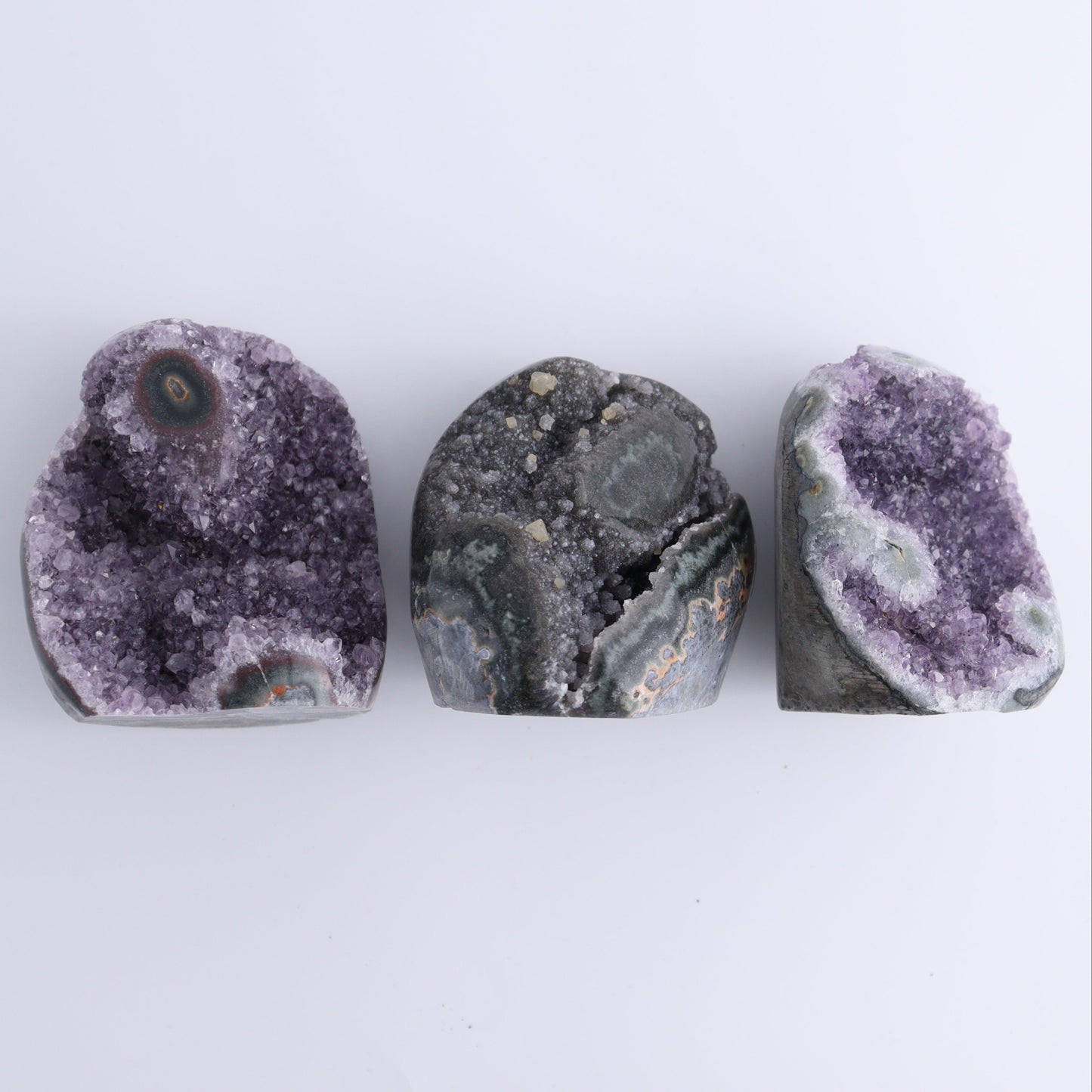 Uruguay Amethyst Set of 5 - Expert Wholesale and Supplier of Wholesale Crystals & Bulk Gemstones, ["Amethyst","Cut Base","Uruguay"]