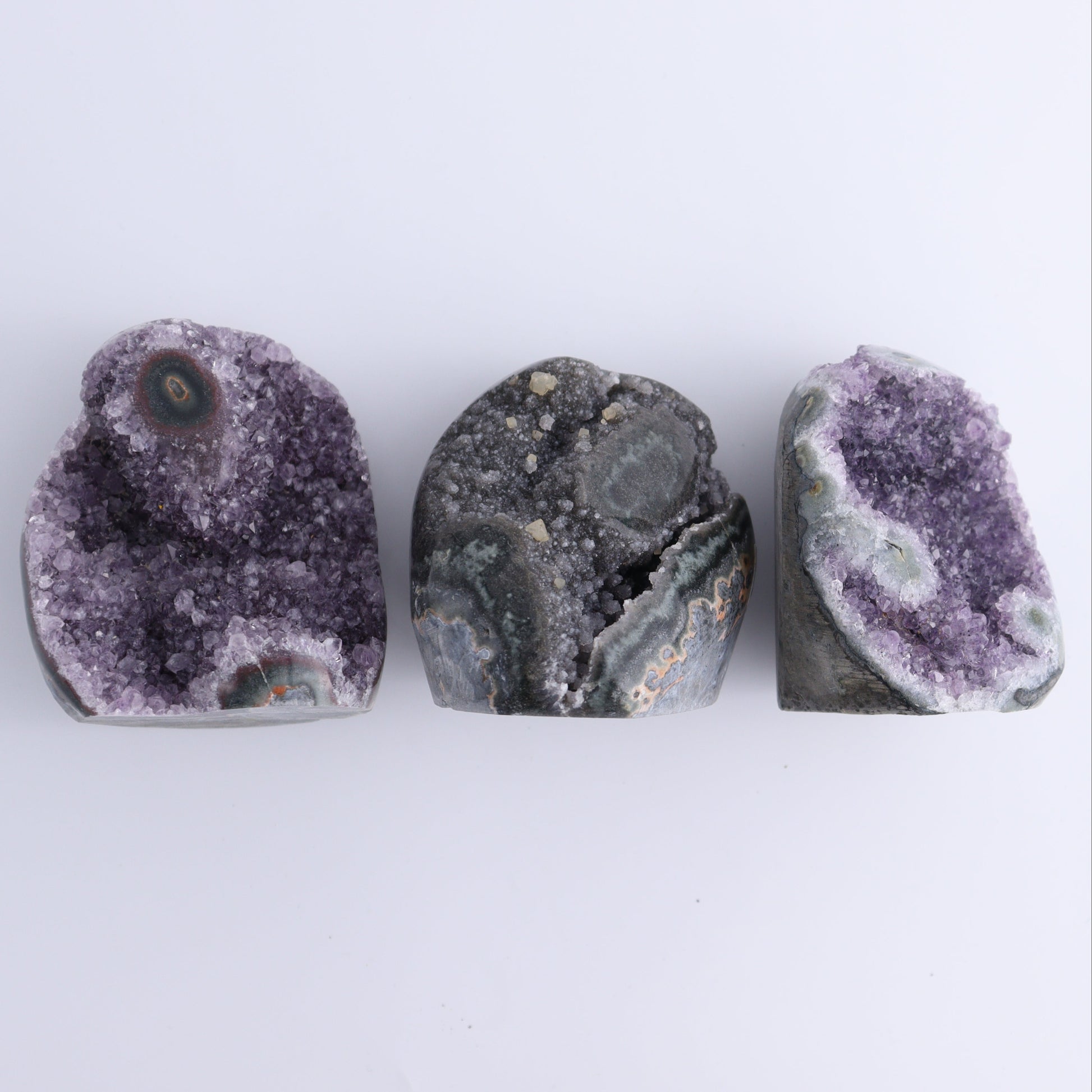 Uruguay Amethyst Set of 5 - Expert Wholesale and Supplier of Wholesale Crystals & Bulk Gemstones, ["Amethyst","Cut Base","Uruguay"]