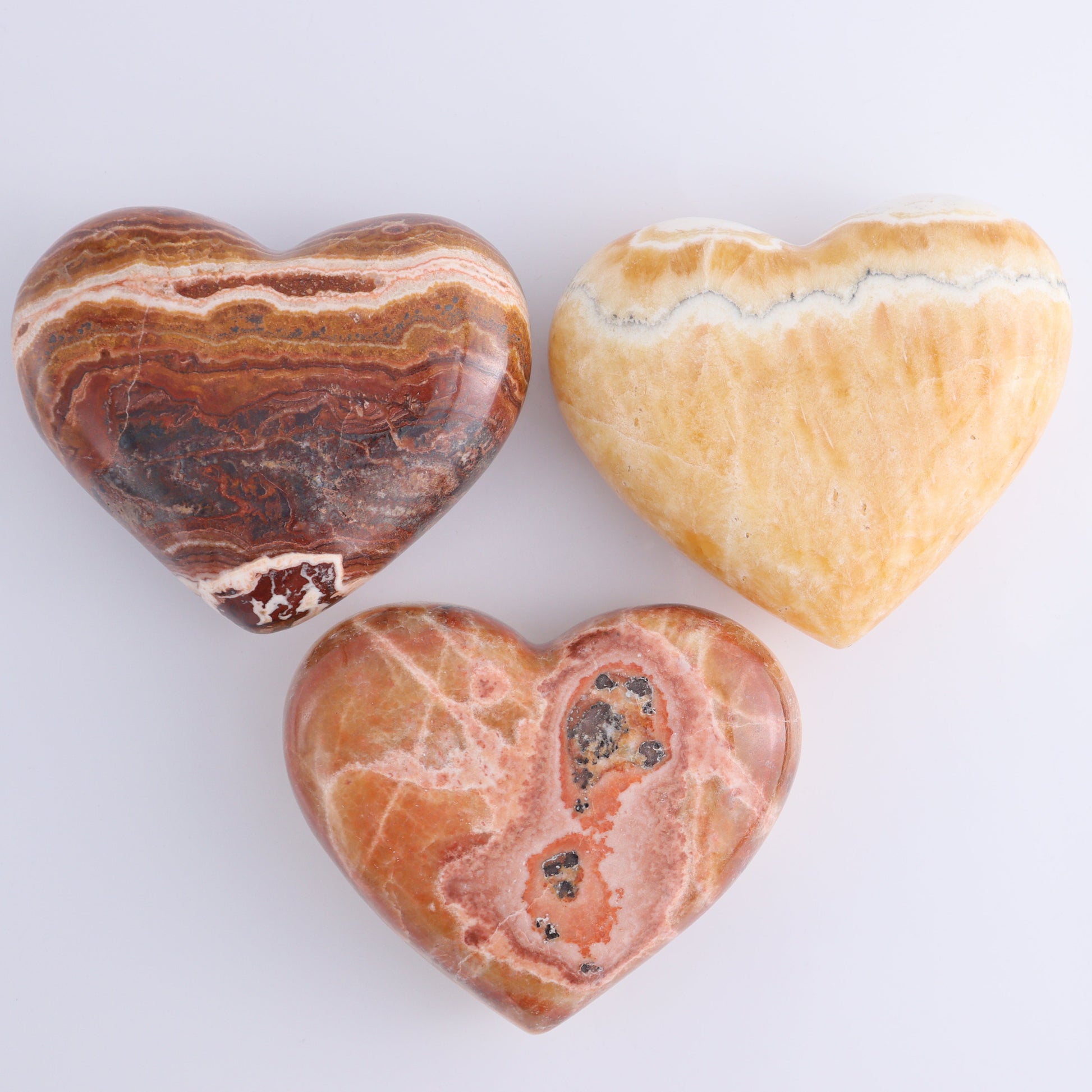 Onyx Hearts set of 3 - Expert Wholesale and Supplier of Wholesale Crystals & Bulk Gemstones, ["close_50","Hearts","Mexico","onyx"]