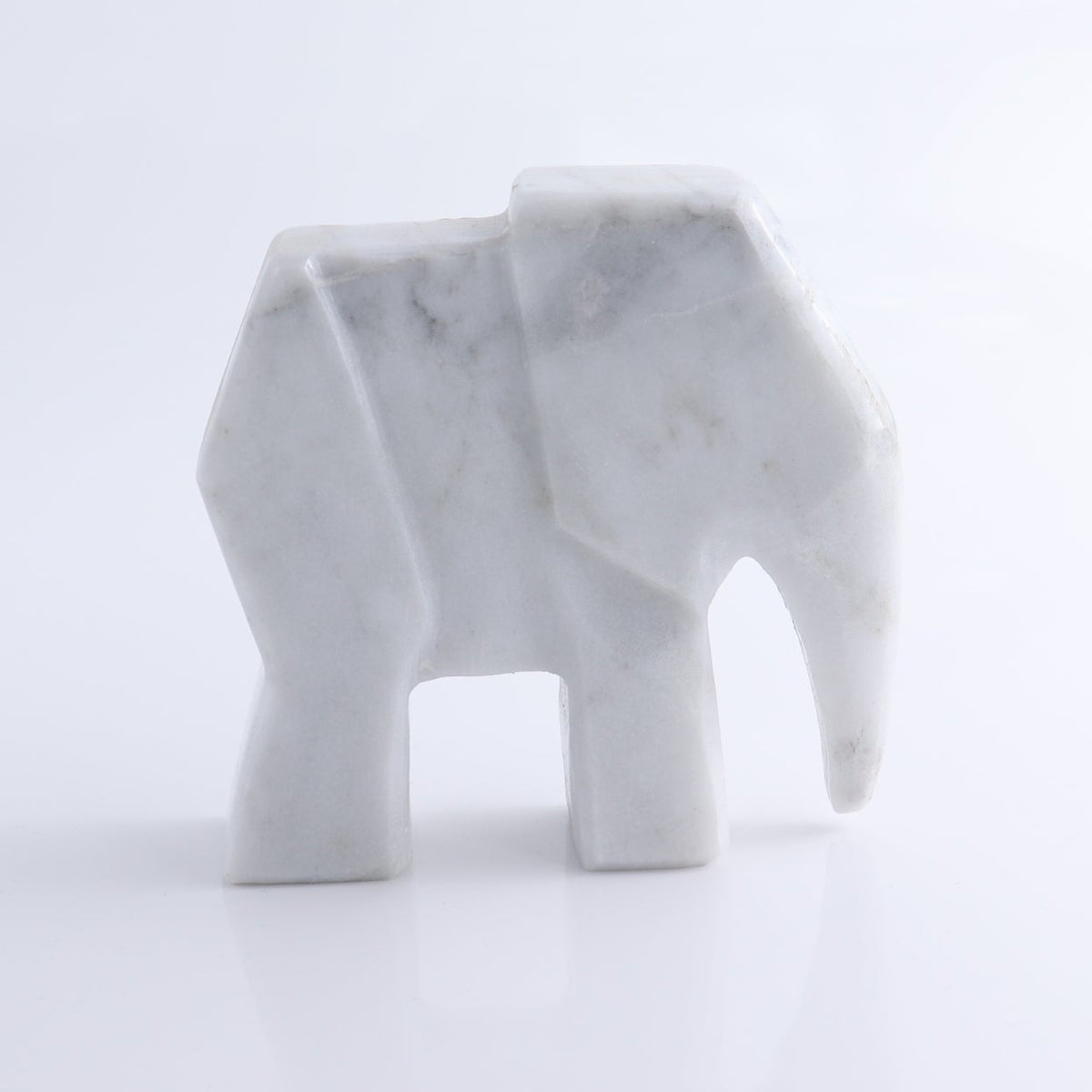One White Marble Elephant Statue