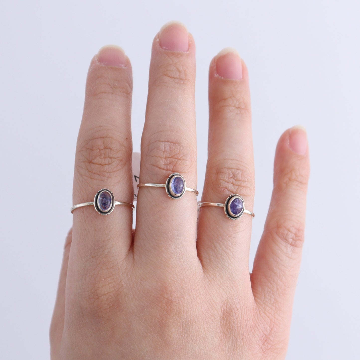 Tanzinite Rings Set of 5 (Ring Holders Not Included) - Expert Wholesale and Supplier of Wholesale Crystals & Bulk Gemstones, ["Ring","rings","sterling silver","Tanzinite"]