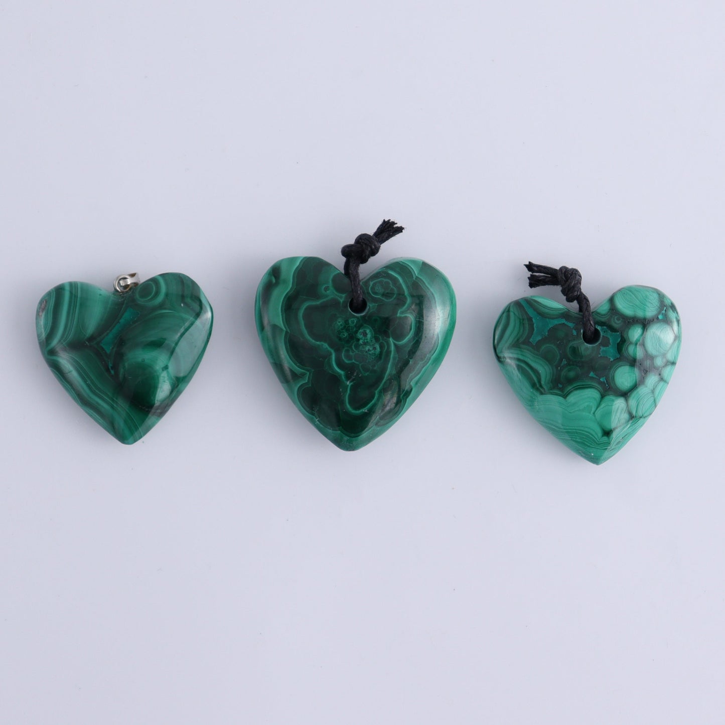 Malachite Heart Pendants Set of 7 - Expert Wholesale and Supplier of Wholesale Crystals & Bulk Gemstones, ["Malachite","Pendants"]