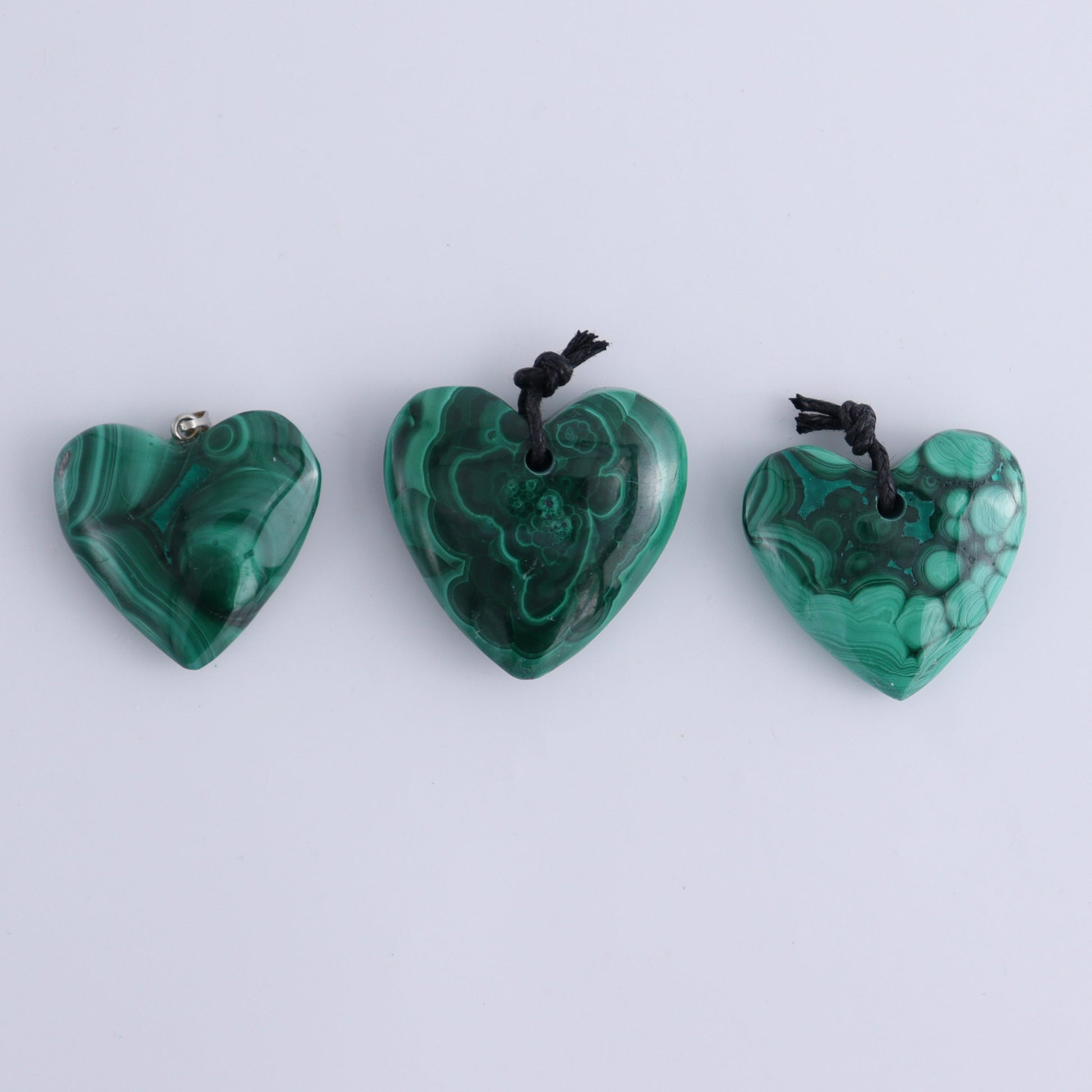 Malachite Heart Pendants Set of 7 - Expert Wholesale and Supplier of Wholesale Crystals & Bulk Gemstones, ["Malachite","Pendants"]