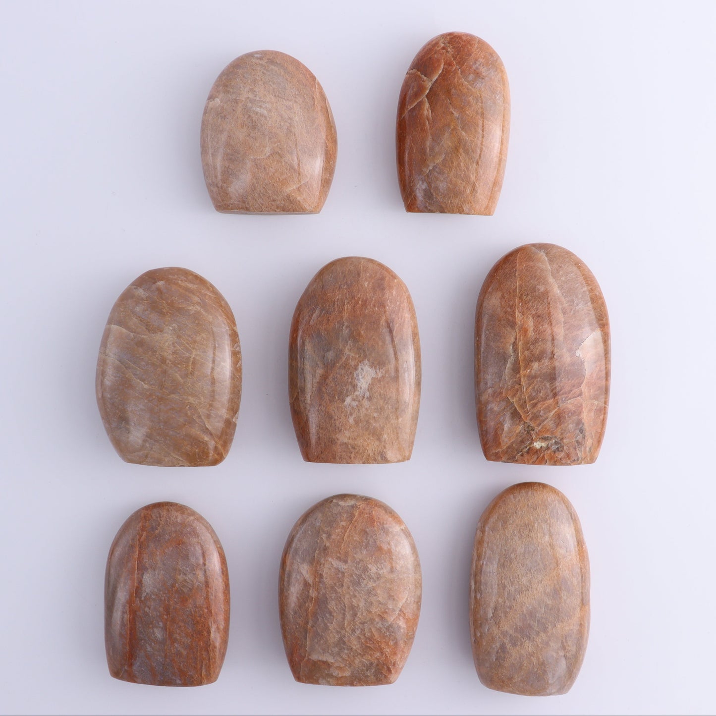 Peach Moonstone Freeform Set of 8 - Expert Wholesale and Supplier of Wholesale Crystals & Bulk Gemstones, ["Freeforms","Peach Moonstone"]