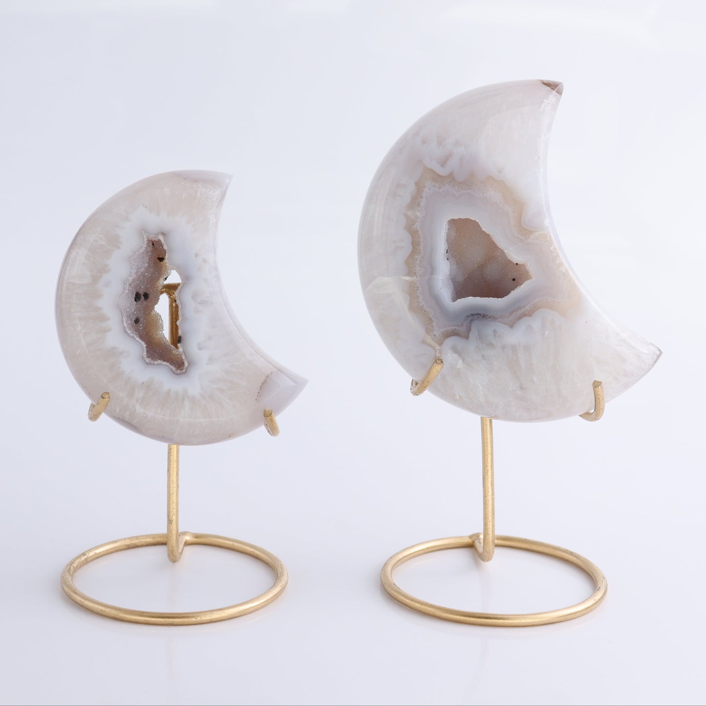 Agate Moons with Stand Set of 4 - Expert Wholesale and Supplier of Wholesale Crystals & Bulk Gemstones, ["Agate","Brazil","moons"]