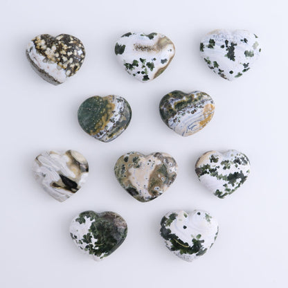 Ocean Jasper Hearts Set of 10