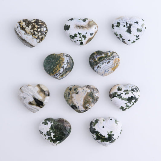 Ocean Jasper Hearts Set of 10