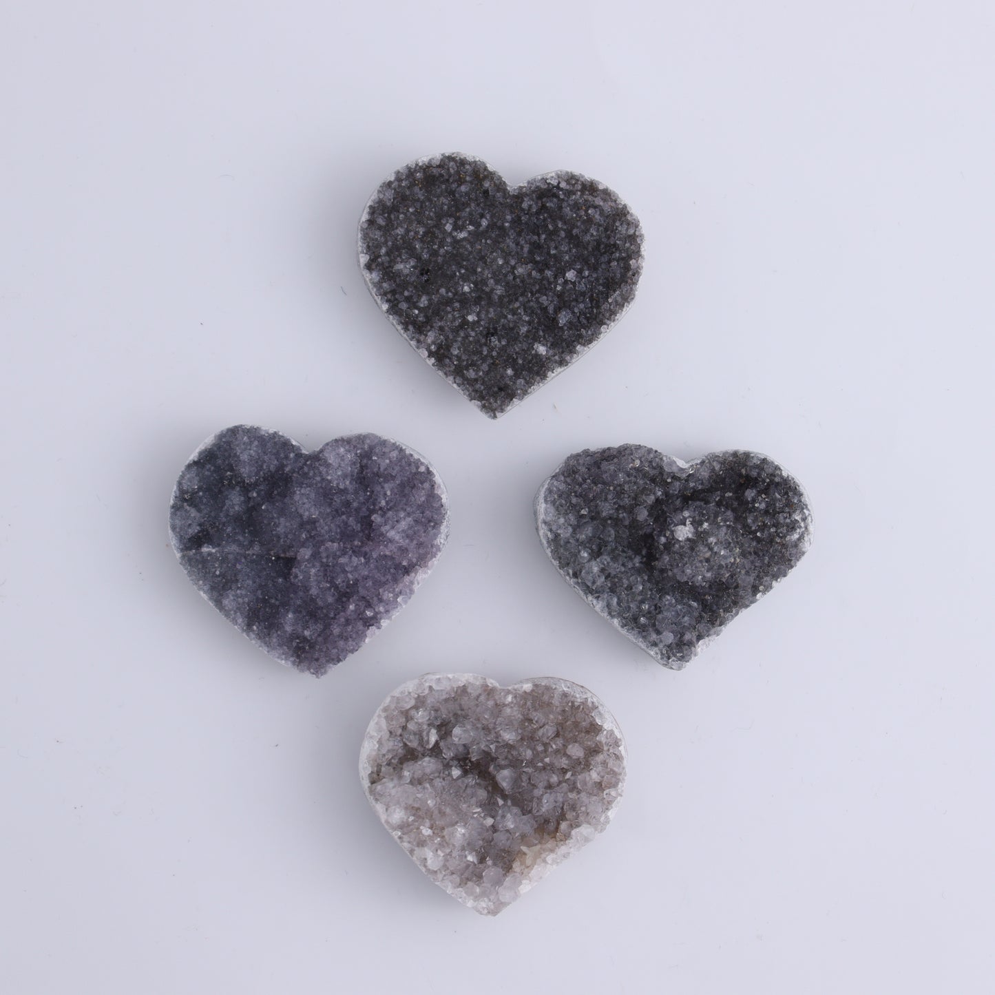 Amethyst Hearts Set of 8 - Expert Wholesale and Supplier of Wholesale Crystals & Bulk Gemstones, ["Amethyst","Hearts","Uruguay"]