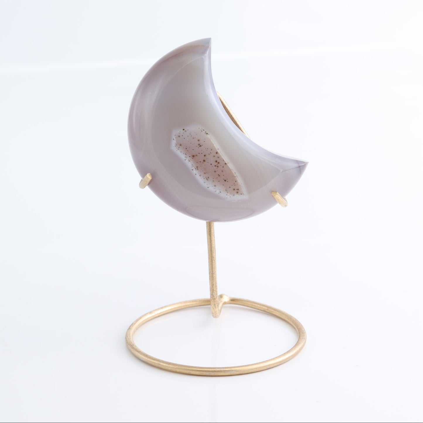 Agate Moons Set of 3 & 1 Diamond Shape with Stands